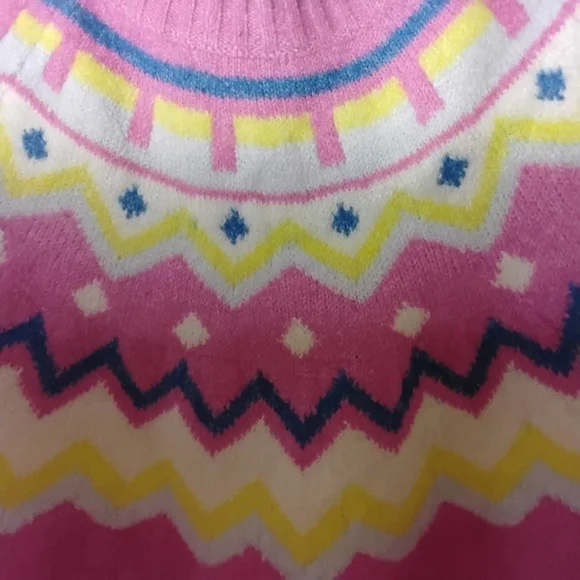 Vince Camuto Women's M Pink Fair Isle Crewneck Long Sleeve Pullover Sweater - Picture 4 of 7